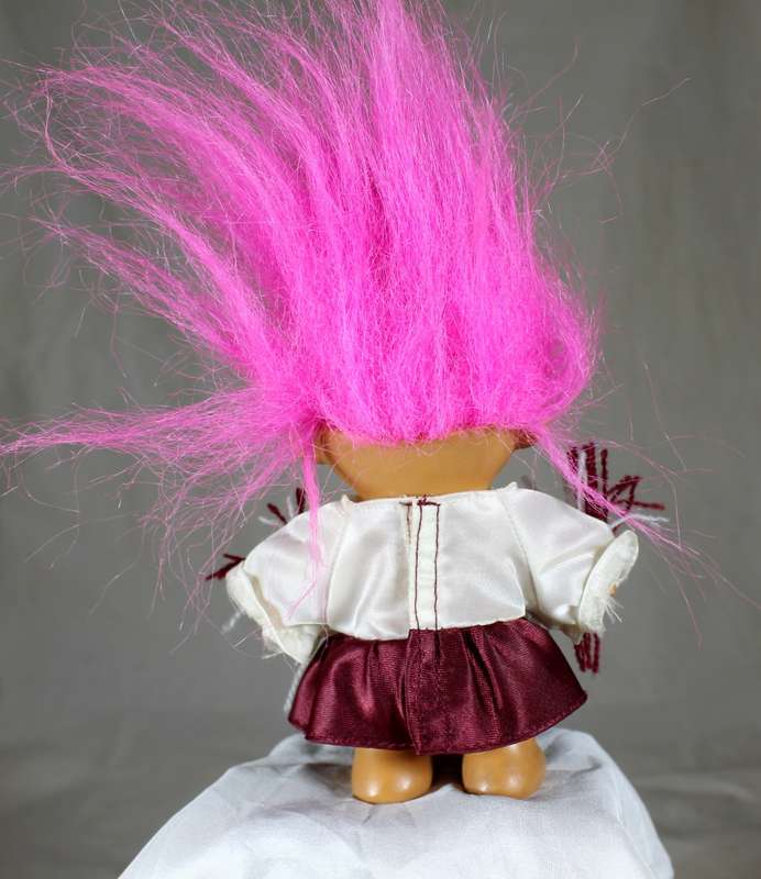 Troll - pink hair - cheerleader uniform