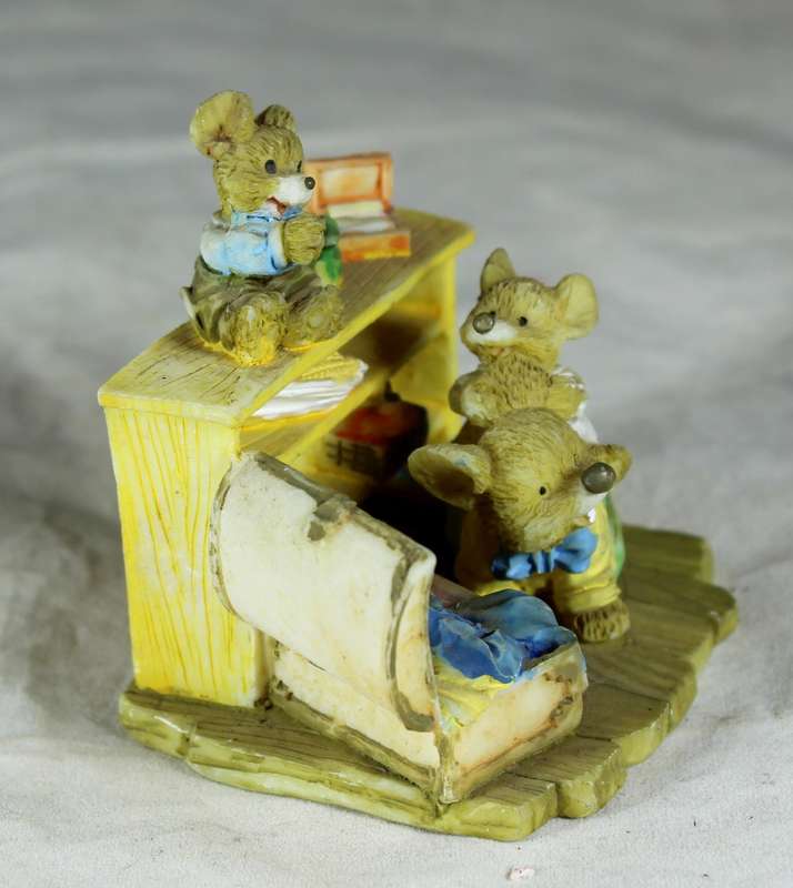 Dad & baby piggyback ride mice ornament
