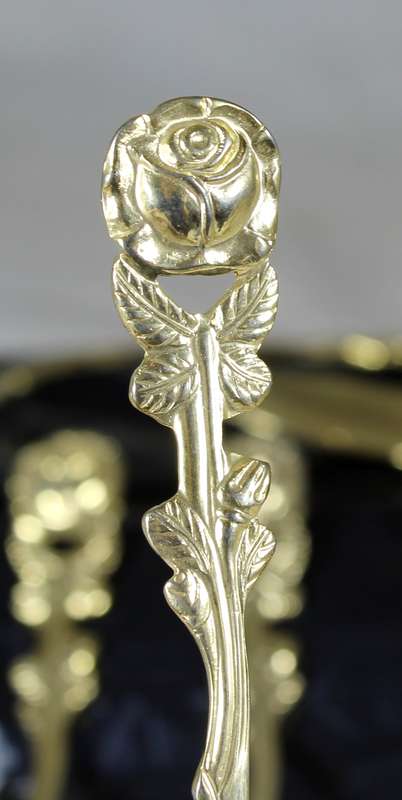 Set of 12 gold plated stainless steel teaspoons