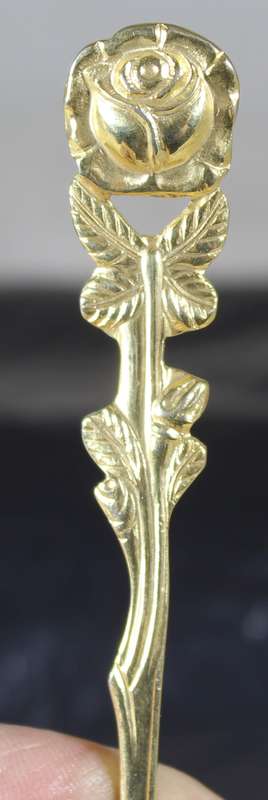 Gold plated stainless steel sugar spoon
