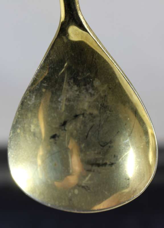 Gold plated stainless steel sugar spoon