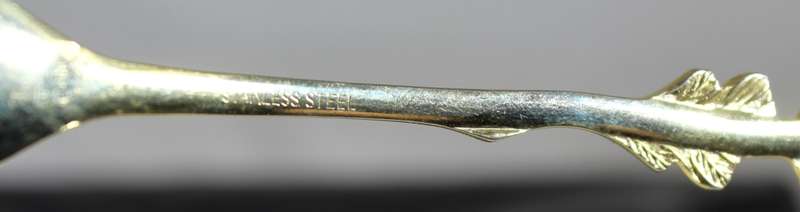 Gold plated stainless steel sugar spoon