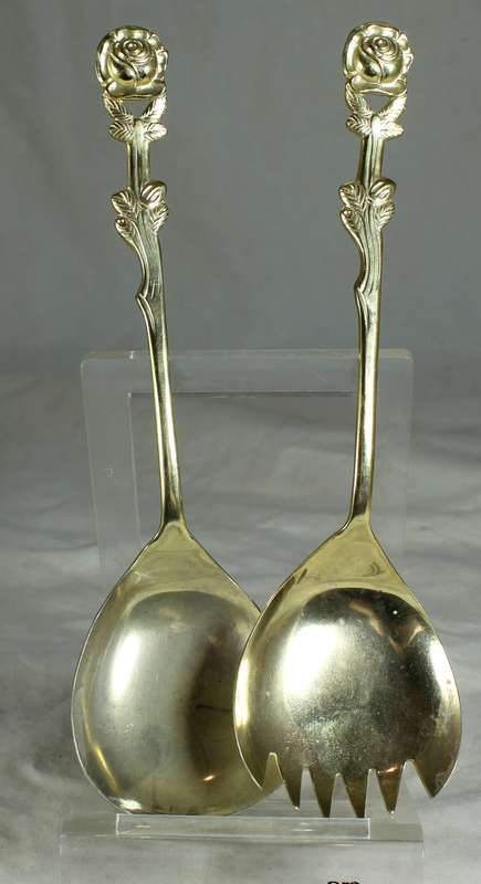 Braber gold plated salad spoon & fork