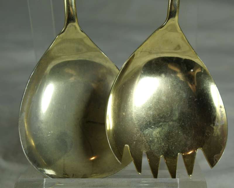 Braber gold plated salad spoon & fork