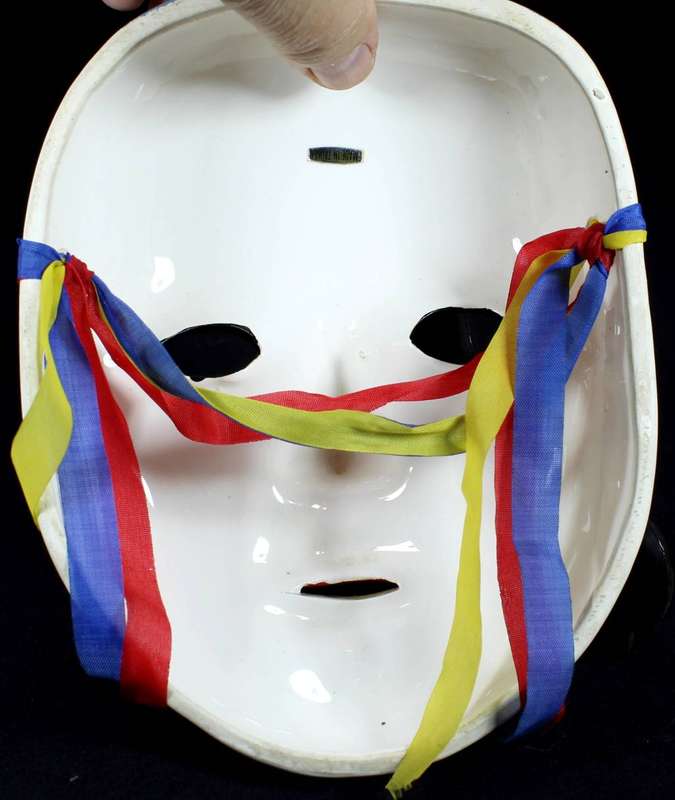 Large porcelain opera mask - Flower painted