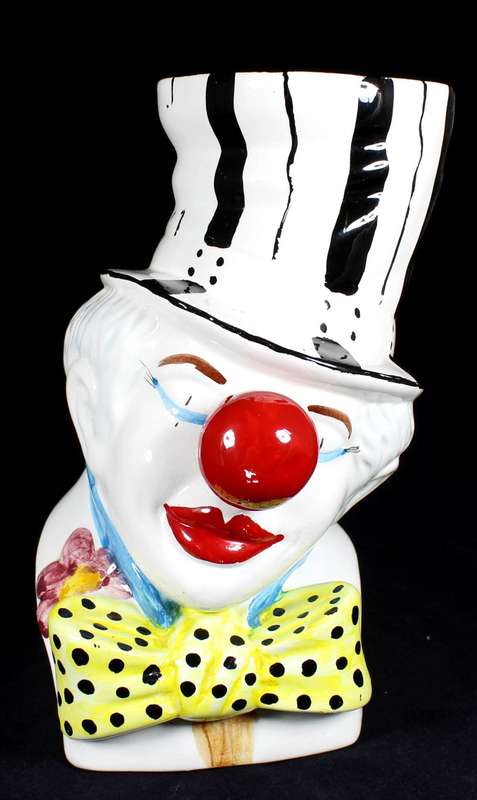 Large clown vase - Yellow bow-tie