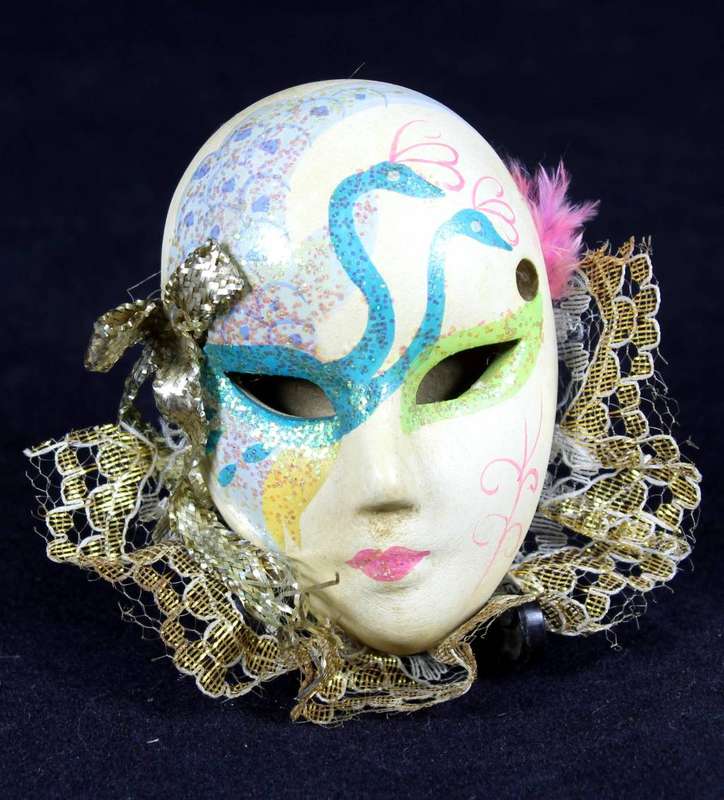 Small opera mask - Blue embellishment