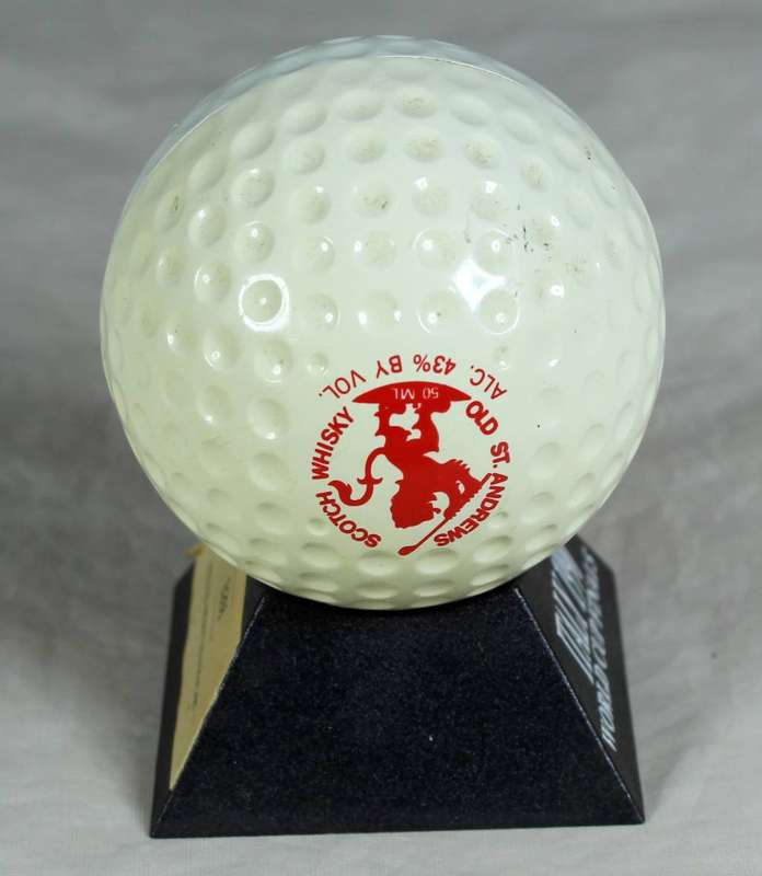 Old St Andrews scotch whisky golf ball miniature on stand - 50ml bottle