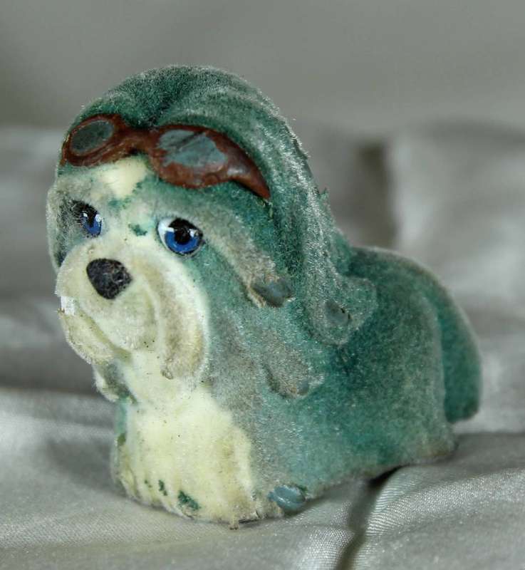 Puppy in my pocket families - grey flocked dog