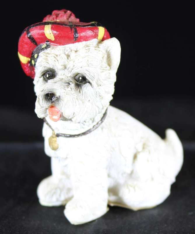 Vintage West Highland Terrier - Westie Dog with Tartan Hat - Bid Now!!!