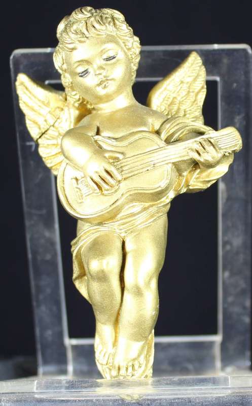 Golden angel - wall decoration - playing guitar