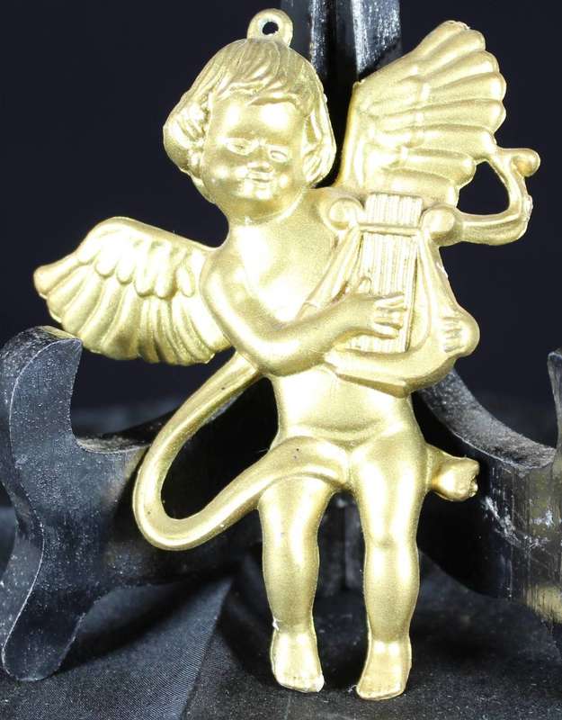 Golden angel - wall decoration - playing lyre