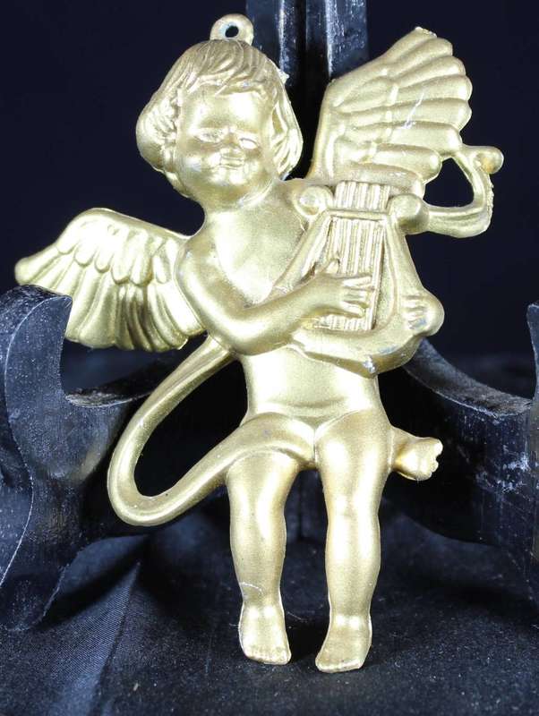 Golden angel - wall decoration - playing lyre