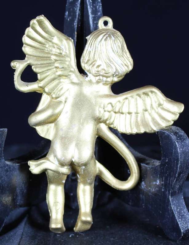 Golden angel - wall decoration - playing lyre