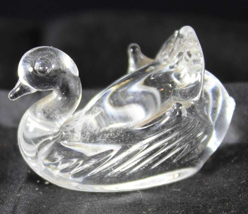 Miniature glass swan
