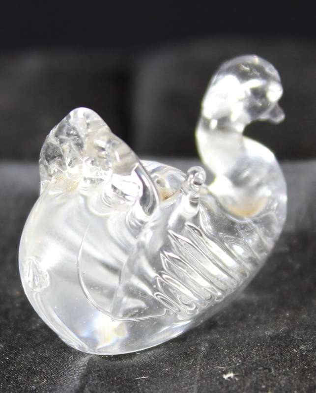 Miniature glass swan