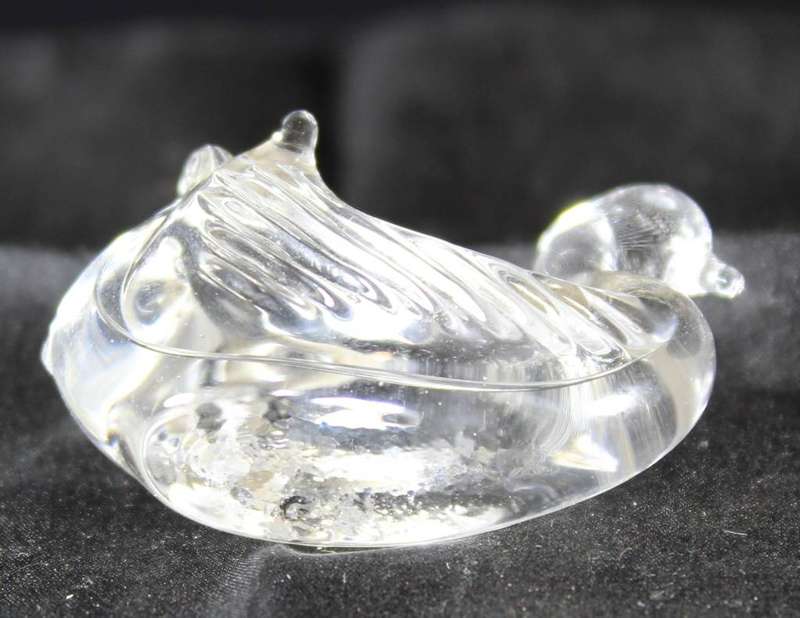 Miniature glass swan