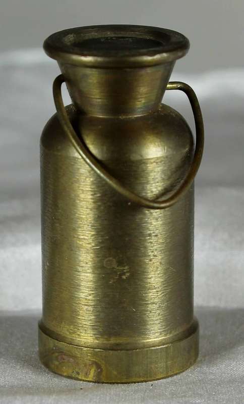Miniature brass tall milk can