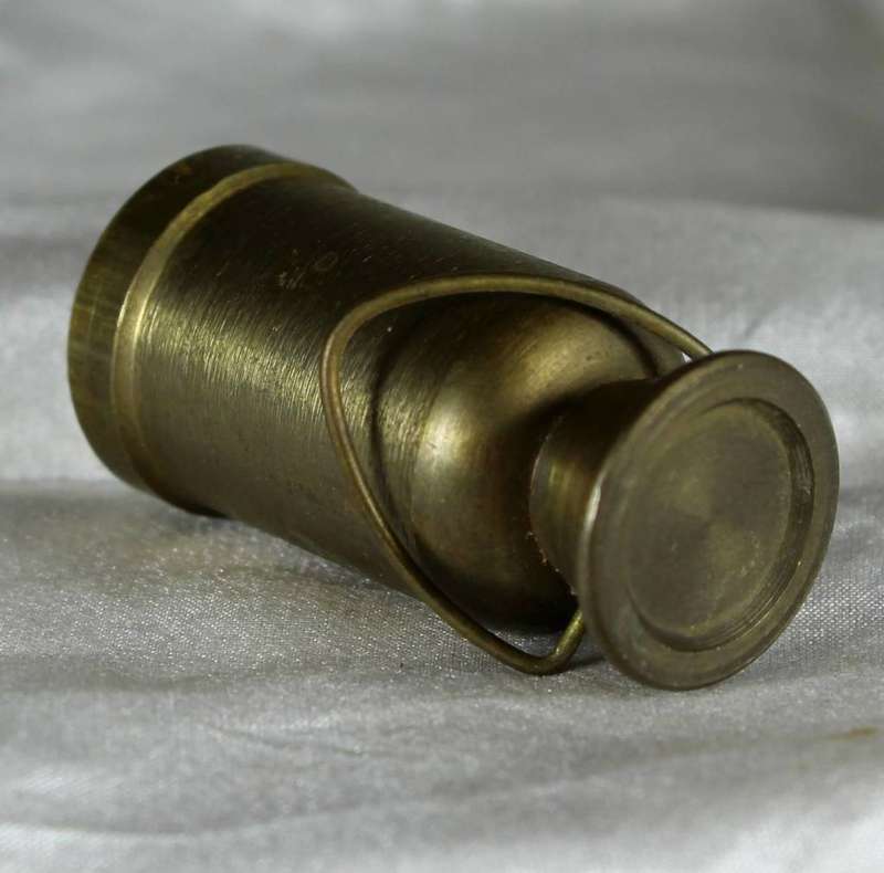 Miniature brass tall milk can