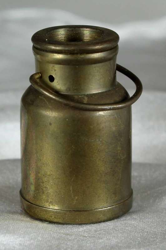 Miniature brass milk can