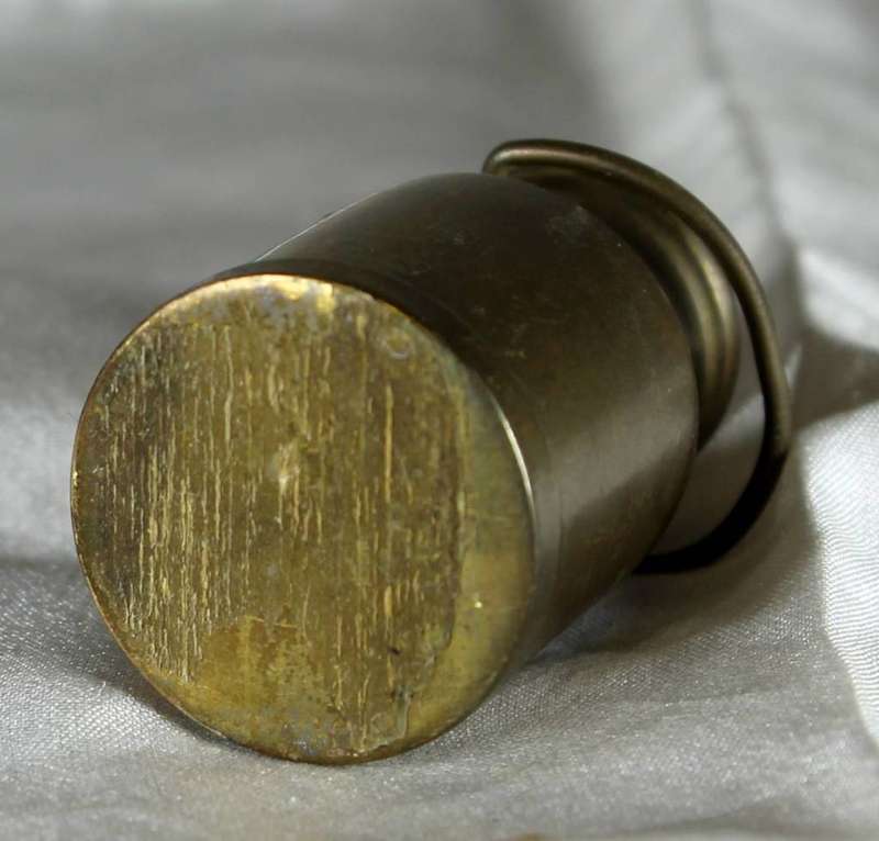 Miniature brass milk can