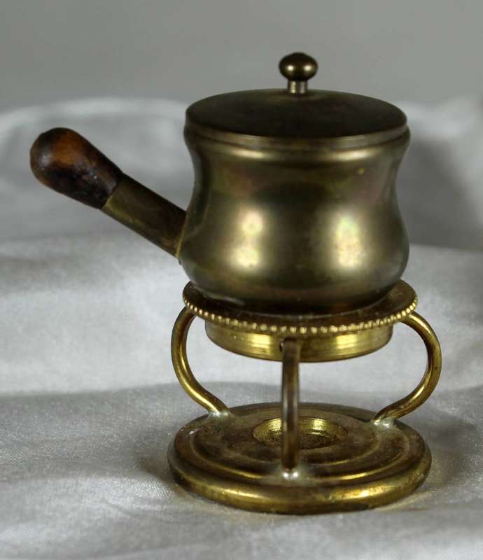Miniature brass stand with pot