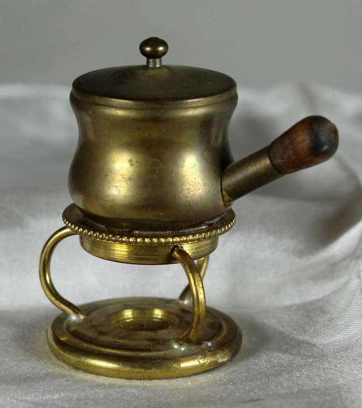 Miniature brass stand with pot