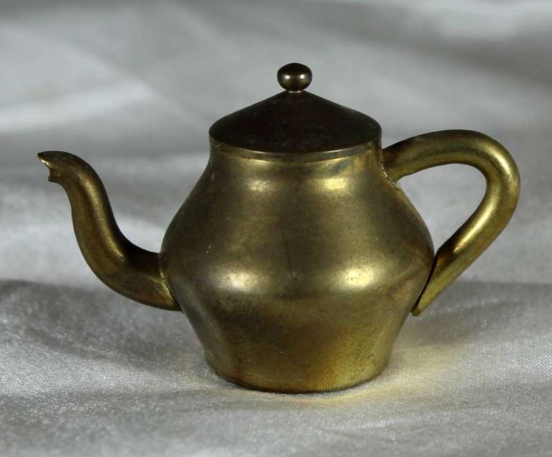 Miniature brass coffee pot