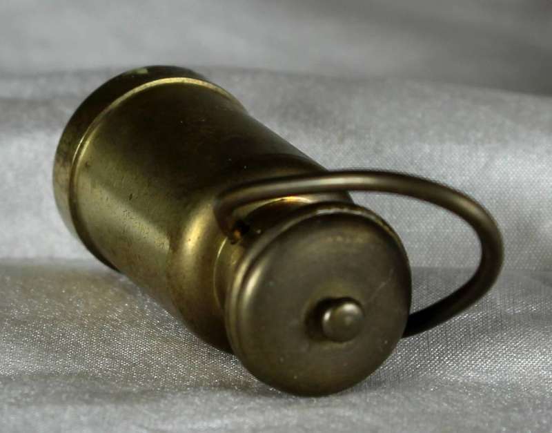 Miniature brass lidded vessel