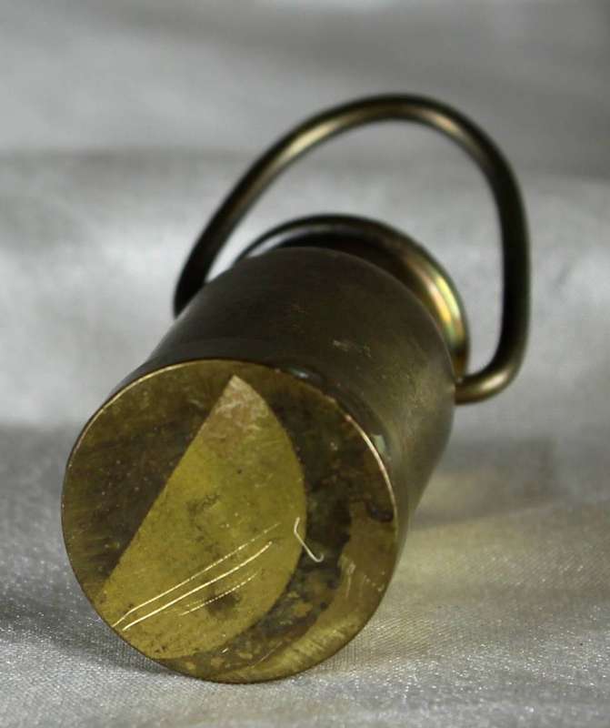 Miniature brass lidded vessel