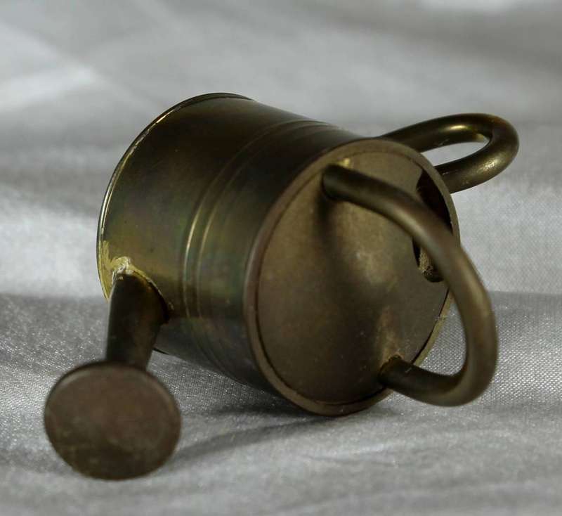 Miniature brass watering can