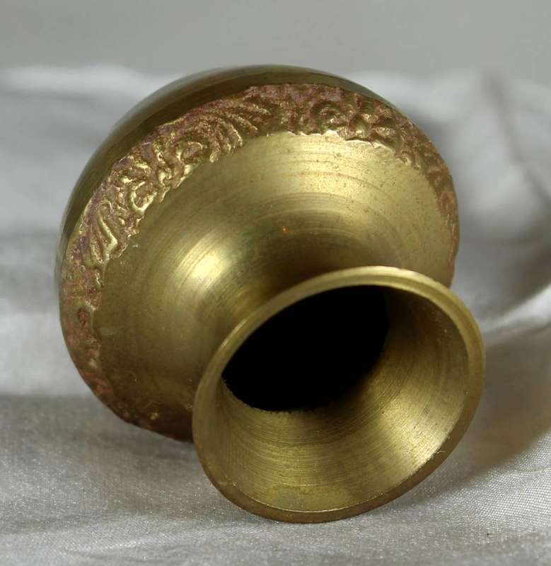 Miniature brass bulbous vase