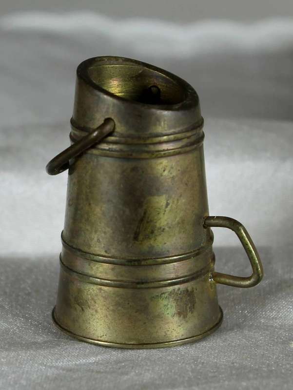 Miniature brass coal shuttle