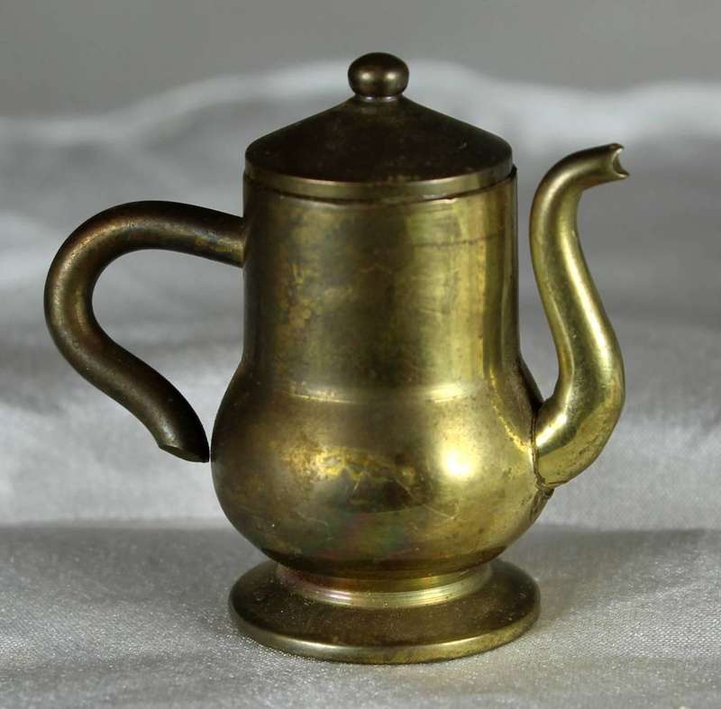 Miniature brass coffee pot