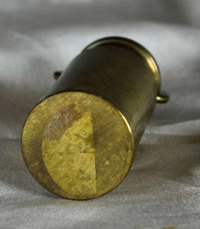Miniature brass lidded container