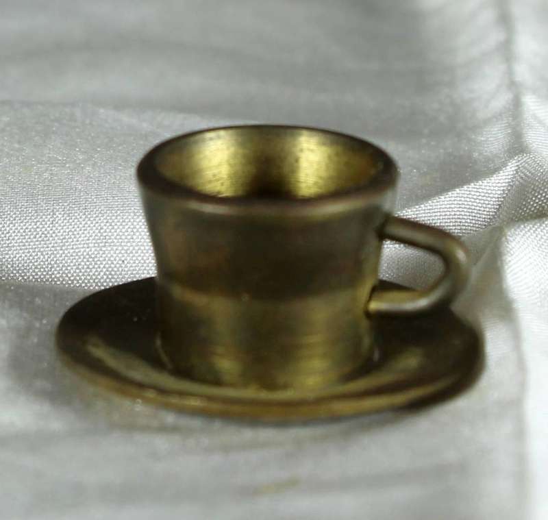 Miniature brass cup & saucer