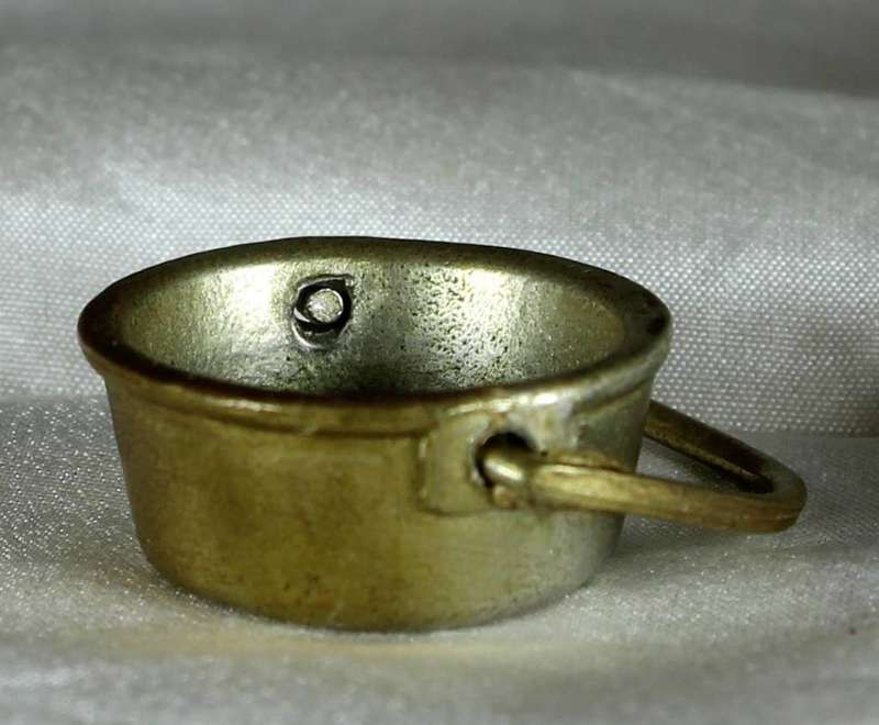 Miniature brass jam pot
