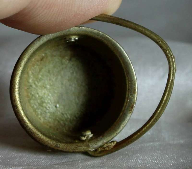 Miniature brass jam pot