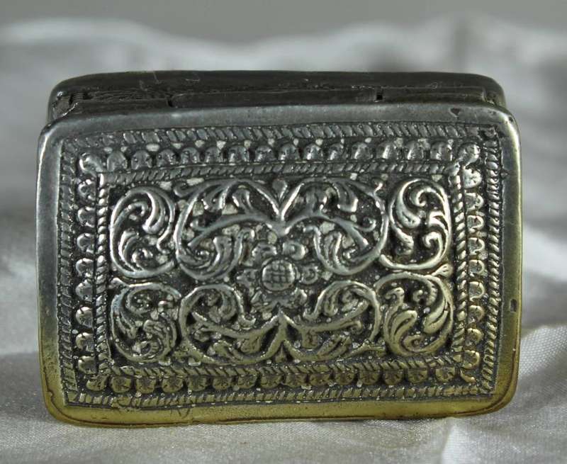 Embossed Miniature Metal Pill Box - Bid Now!!!