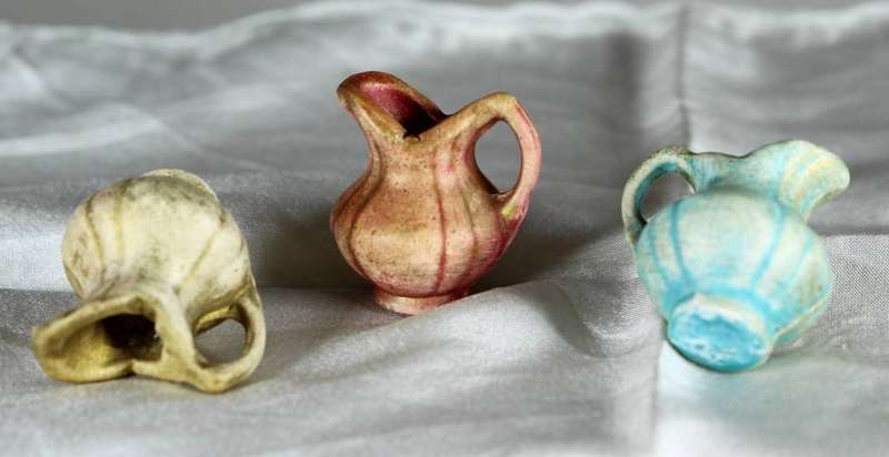 Miniature porcelain - trio of pitchers