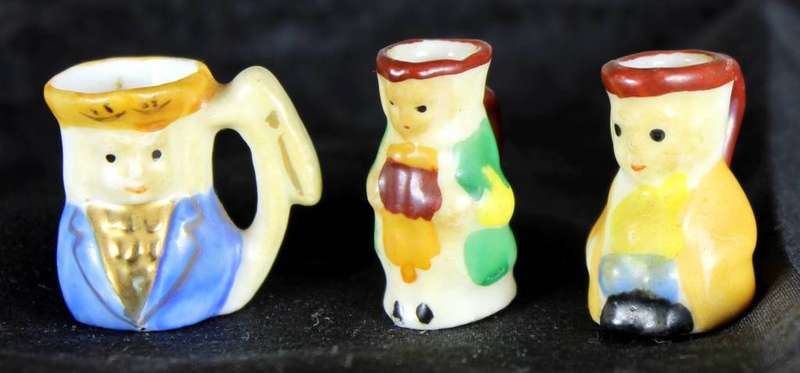 Miniature porcelain - trio of character jugs