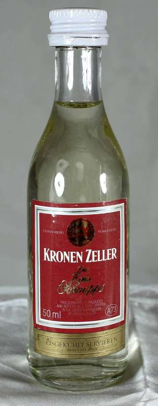 Mini Liquor Bottle - Kronen Zeller Schnapps (Germany) (50ml) Sealed/Full - BID NOW!!!