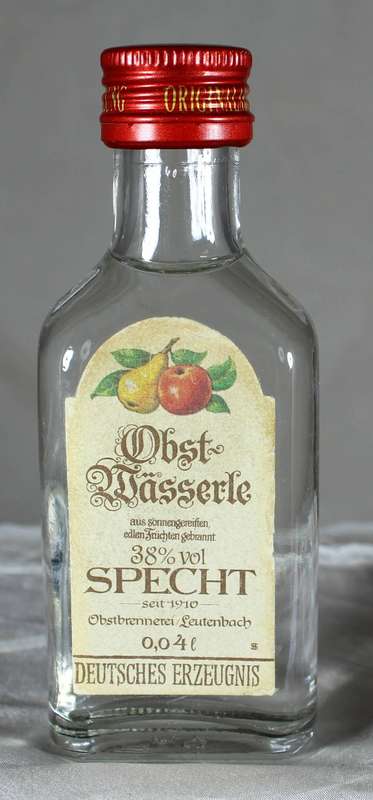Mini Liquor Bottle - Specht - Obst Wasserle (Germany) (40ml) - BID NOW!!!