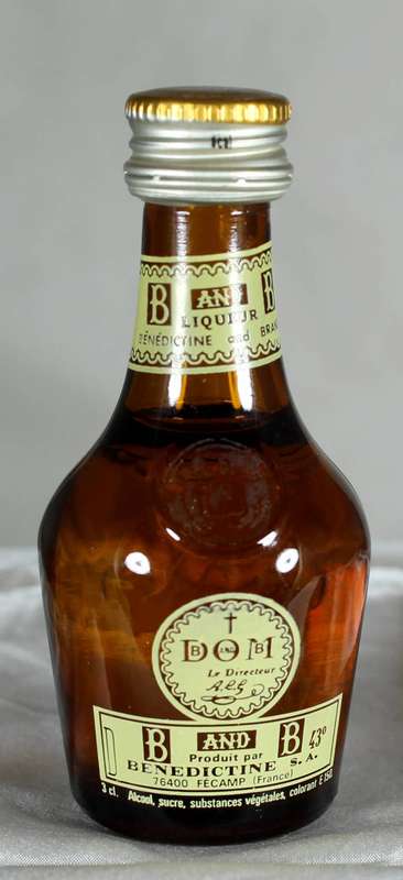 Mini liquor bottle - DOM Benedictine (lemon) (France)