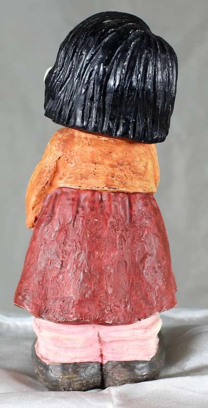Vintage koreart - little girl with hand in front of her mouth