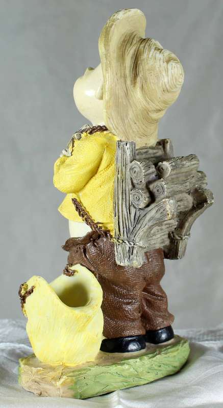 Vintage koreart - little boy carrying wood