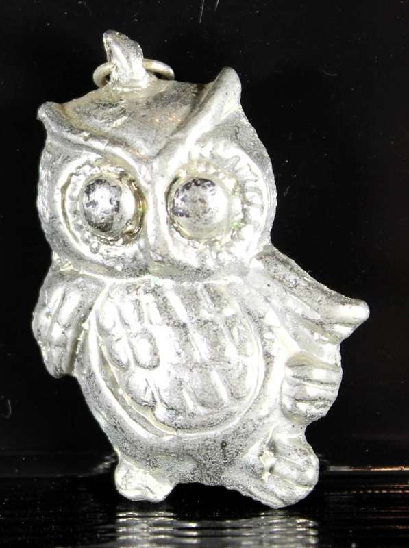 Heavy lead owl charm - Surprised