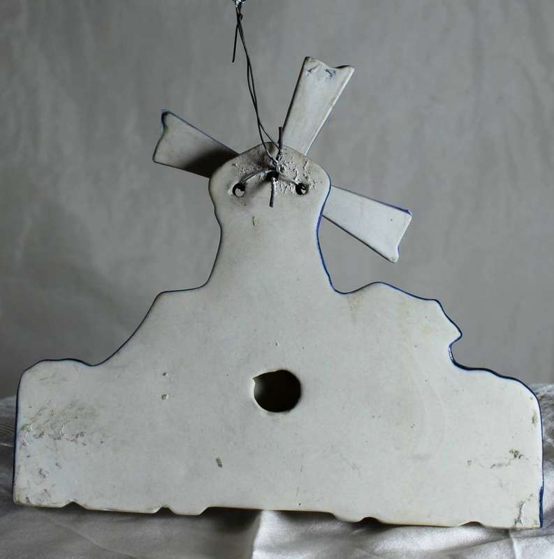 Blue hand painted windmill spoon holder (Delft look-a-like)