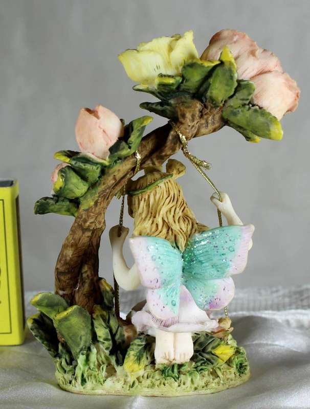 Flower fairy on swing - Yellow & peach flowers