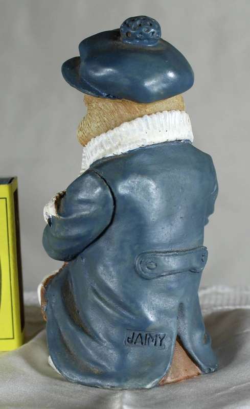 Hand painted cast resin bear & dog